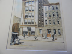 Warehouse of J. F. Dietz, Cincinnati, OH 1896. Original Plan. Hand-colored. Harry Hake.