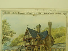 Gardener's Cottage for Colonel Warde, Squerrye's Court, UK, 1875, Original Plan.  Thos E.C. Streatfield.
