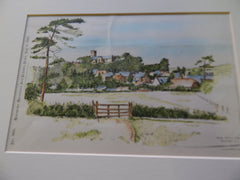 God's Hill, Isle of Wight, UK 1895. Original. Hand Colored.