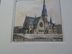 Boundary Avenue Presbyterian Church, Baltimore, MD 1879, Original Plan. Dixon & Carson.