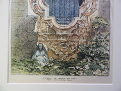 Window of Mission San Jose, Near San Antonio, TX, 1890. Original Plan. Campbell.
