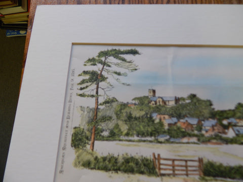 God's Hill, Isle of Wight, UK 1895. Original. Hand Colored.