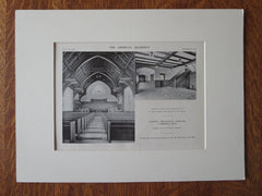 Interior, Andover Theological Seminary, Cambridge, MA, 1911, Litho. Allen & Collens.