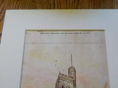St. Paul's Church, Glen Cover, NY 1877, Original Plan. H.M. Congdon.