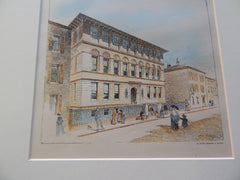 Primary School, Genesee St., Boston, MA 1895. Original Plan. Hand Colored. Edmund M. Wheelwright.