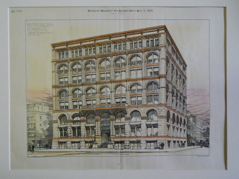 Boston Building, Denver, CO, 1889, Original Plan. Andrews & Jaques.