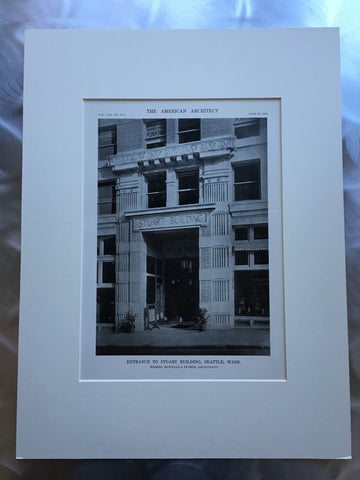 Stuart Building, Seattle, WA, Howells & Stokes, 1916, Lithograph