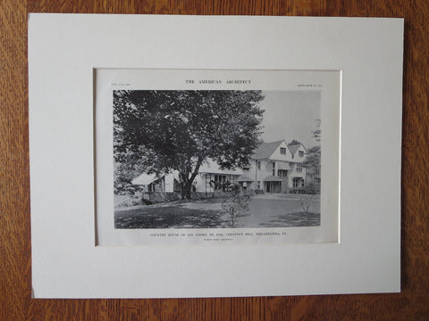 Jay Cooke Country House, Philadelphia, PA, 1911, Lithograph. Wilson Eyre