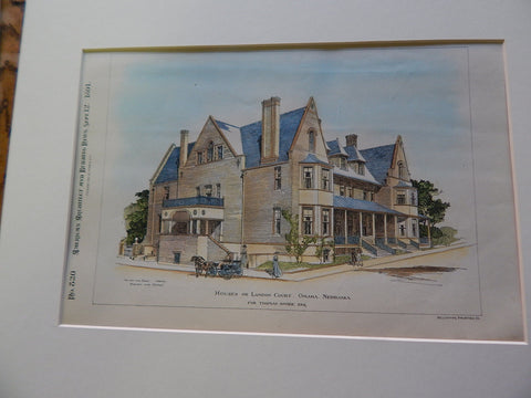 Houses, Landon Court, Omaha, NE. 1891.Original Plan.  Walker.