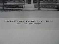 Barnard Skin & Cancer Hospital, St Louis, MO, 1911, Lithograph. Mauran & Russell