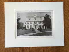 Exterior, House of E.L. Cutter, Esq., Milton, MA, 1916, Lithograph. Harry B. Little