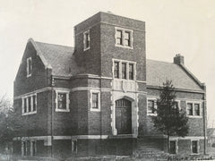 Rudolph Memorial Library, Capital Univ, Columbus, OH, 1916, Lithograph. H McCullough