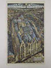 Reconstruction, Wood Street & Philip Lane, London, UK, 1883, Original Plan. I & I Belcker.