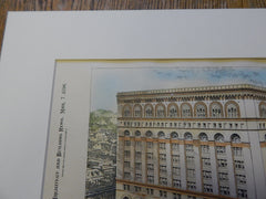Appraiser's Warehouse, New York, NY 1896. Original Plan. Hand-colored. Christopher Washington.
