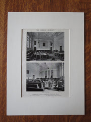Interior, Cumberland County Courthouse, Portland, ME, 1911, Litho. Lowell