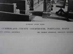 Interior, Cumberland County Courthouse, Portland, ME, 1911, Litho. Lowell