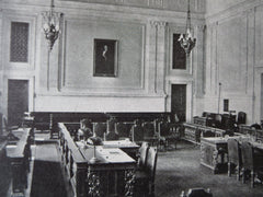 Interior, Cumberland County Courthouse, Portland, ME, 1911, Litho. Lowell