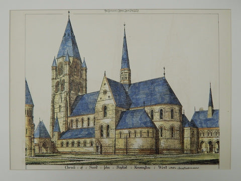 Church of Saint John the Baptist, Kensington West, UK, 1872, Original Plan. James Brooks.