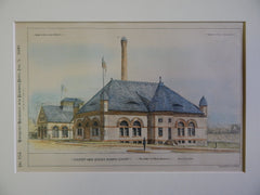 Eastern High Service Pumping Station, Baltimore, MD, 1890, Original Plan. Jackson C. Gott.