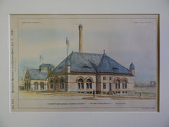 Eastern High Service Pumping Station, Baltimore, MD, 1890, Original Plan. Jackson C. Gott.