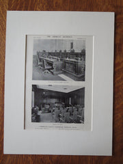 Courtroom, Cumberland County Courthouse, Portland, ME, 1911, Lithograph. Guy Lowell.