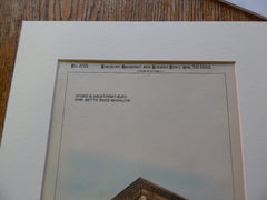 Store/Apartment, Betts Brothers, Brooklyn NY 1892. Original Plan. Hand Colored. Betts & Fullerton.