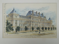 School of Arts and Crafts, Lille, France, 1897, Original Plan. M.J. Batigny.