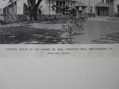 Jay Cooke Country House, Philadelphia, PA, 1911, Lithograph. Wilson Eyre