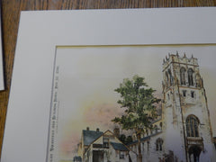 Christ Church, Waltham, MA 1896. Original Plan. Hand-colored. Cram & Wentworth.
