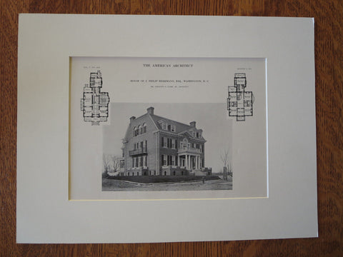 Philip Herrmann House, Washington DC, 1911, Lithograph. Appleton P. Clark, Jr.