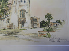 Christ Church, Waltham, MA 1896. Original Plan. Hand-colored. Cram & Wentworth.