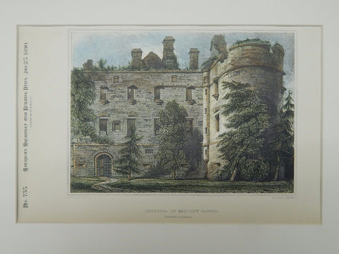 Exterior of Balveny Castle, Dufftown, Scotland, 1890, Original Plan.