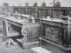 Courtroom, Cumberland County Courthouse, Portland, ME, 1911, Lithograph. Guy Lowell.