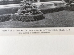Regina Rothschild House, Deal, NJ, 1916, Lithograph. Albert S. Gottlieb
