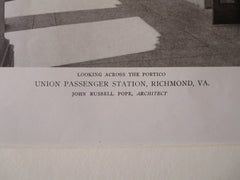 Portico, Union Passenger Station, Richmond, VA, 1916, Litho. John Russell Pope