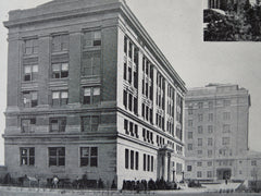 Rockefeller Institute for Medical Research, NY, 1911, Lithograph. York & Sawyer