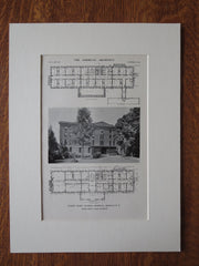 Nurses' Home, General Hospital, Buffalo, NY, 1911, Lithograph. Green & Wicks