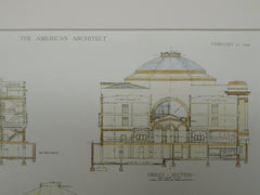 Sections, Fort Garry Station, Winnipeg, Manitoba, Canada, 1909, Original Plan. Warren & Wetmore.