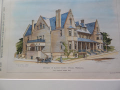 Houses, Landon Court, Omaha, NE. 1891.Original Plan.  Walker.