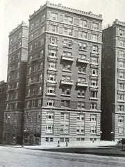 Edmund Francis Court, Amsterdam Ave., NY, 1916, Lithograph. George Pelham