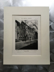 School of Theology, Boston Univ., Boston, MA, 1916, Lithograph. Bellows & Aldrich.