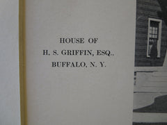 H.S. Griffin House, Buffalo, NY, 1911, Lithograph. Green & Wicks