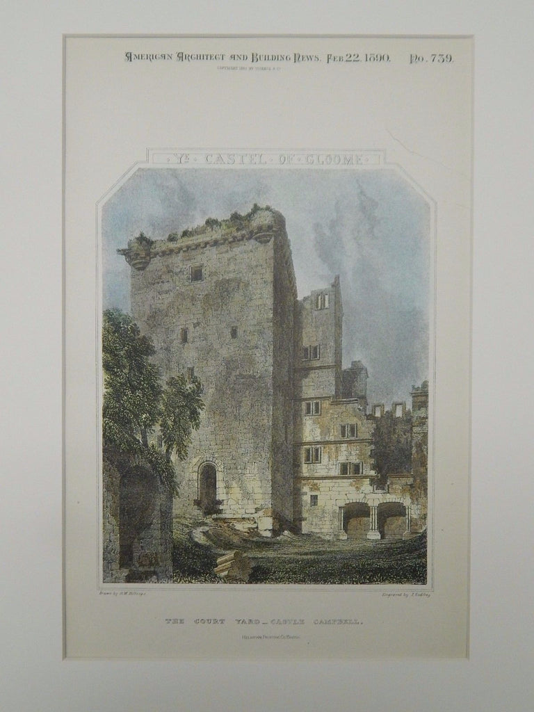 The Court Yard, Castle Campbell, Dollar, Scotland, 1890, Original Plan. R. W. Billings.