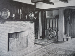 Interior, W.G. Gallowhur House, Scarsdale, NY, 1911, Lithograph. William Bates