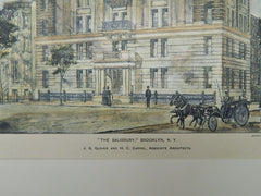 The Salisbury, Brooklyn, NY, 1899, Original Plan. J. G. Glover & H. C. Carrel.
