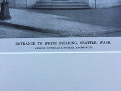 White Building, Seattle, WA, 1916, Lithograph. Howells & Stokes.