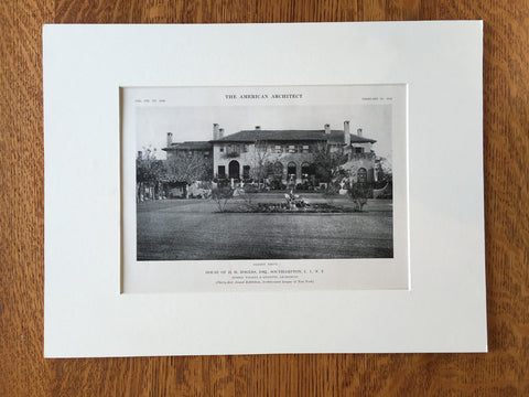 H.H. Rogers House, Southampton, L. I., NY, 1916, Lithograph. Walker & Gillette